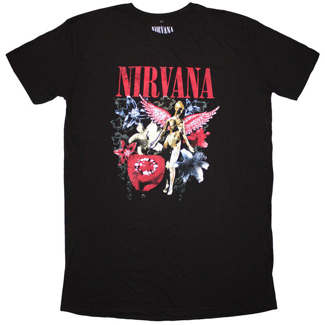 Nirvana: In Utero Vintage Collage Ladies T-Shirt Dress (Black)