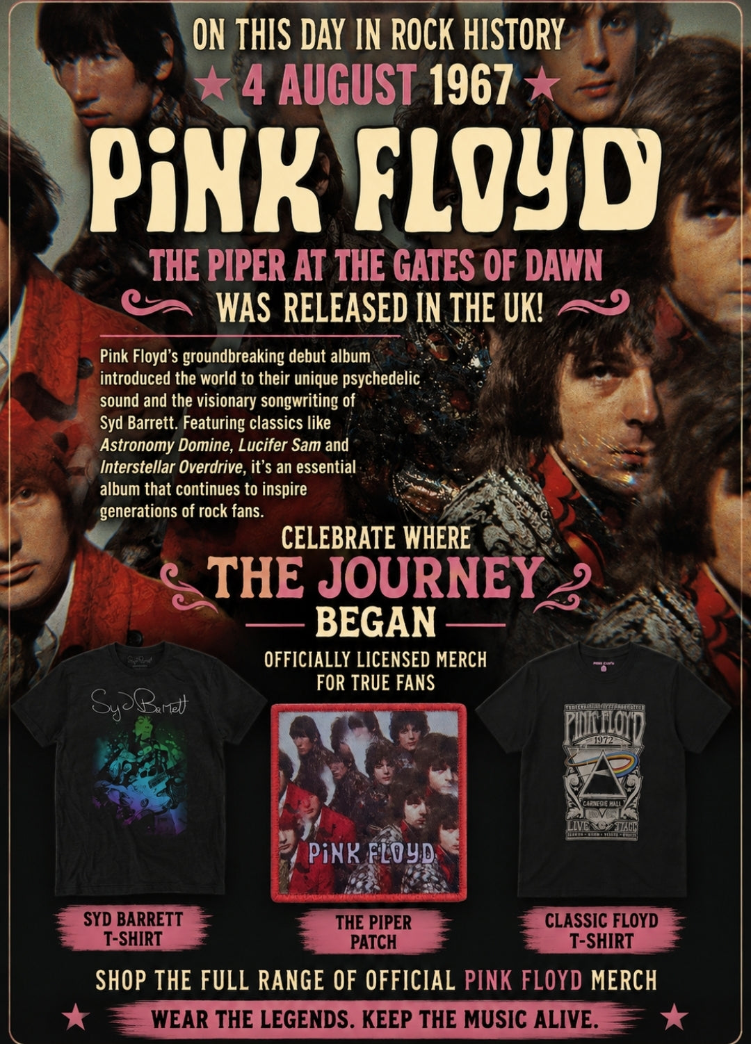 On This Day 4 August 1967: Pink Floyd Release The Piper at the Gates of Dawn