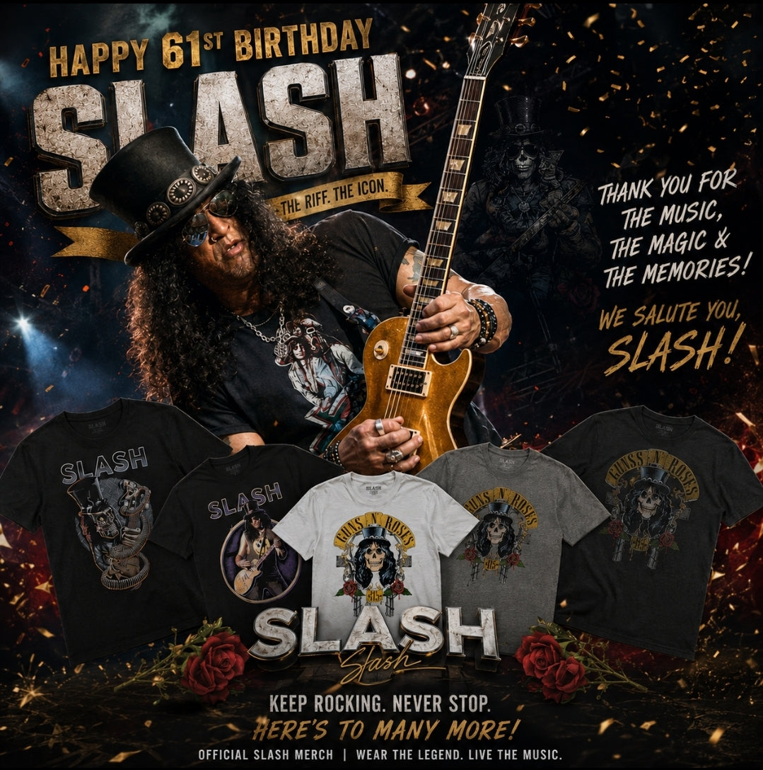 Happy Birthday Slash: Official Guns N' Roses & Slash Merch | Wonderhaul