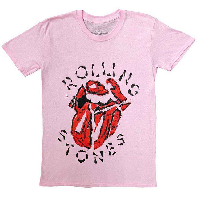 The Rolling Stones: Hackney Diamonds Painted Tongue Unisex T-Shirt (Pink)