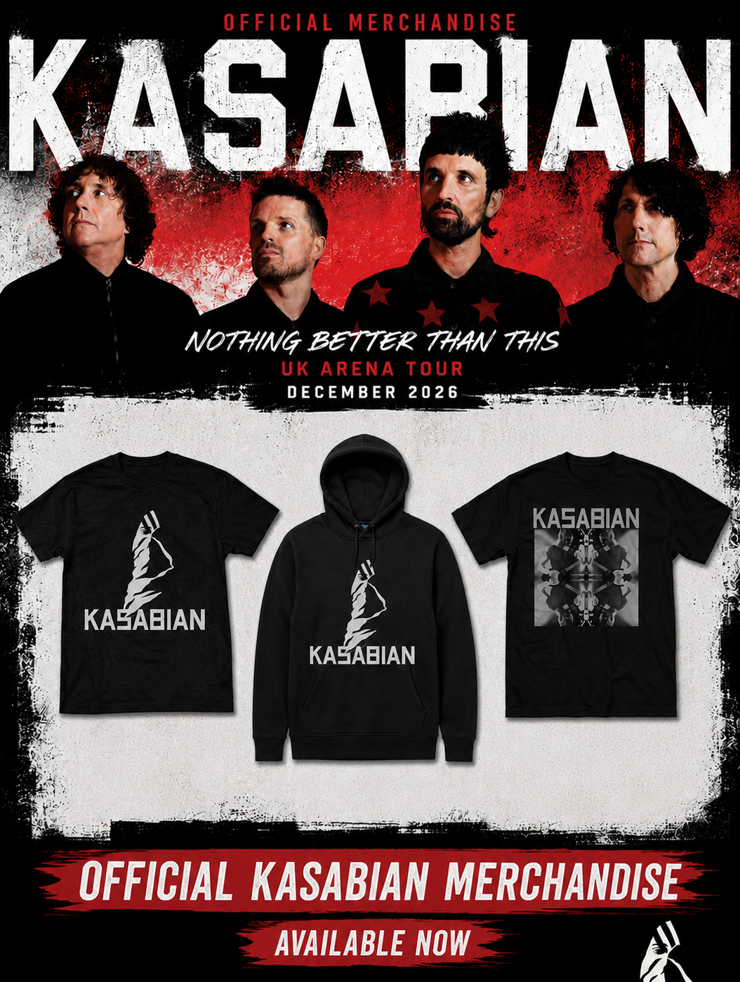 Kasabian Nothing Better Than This UK Arena Tour 2026 – Dates, New Album Act III & Official Merch