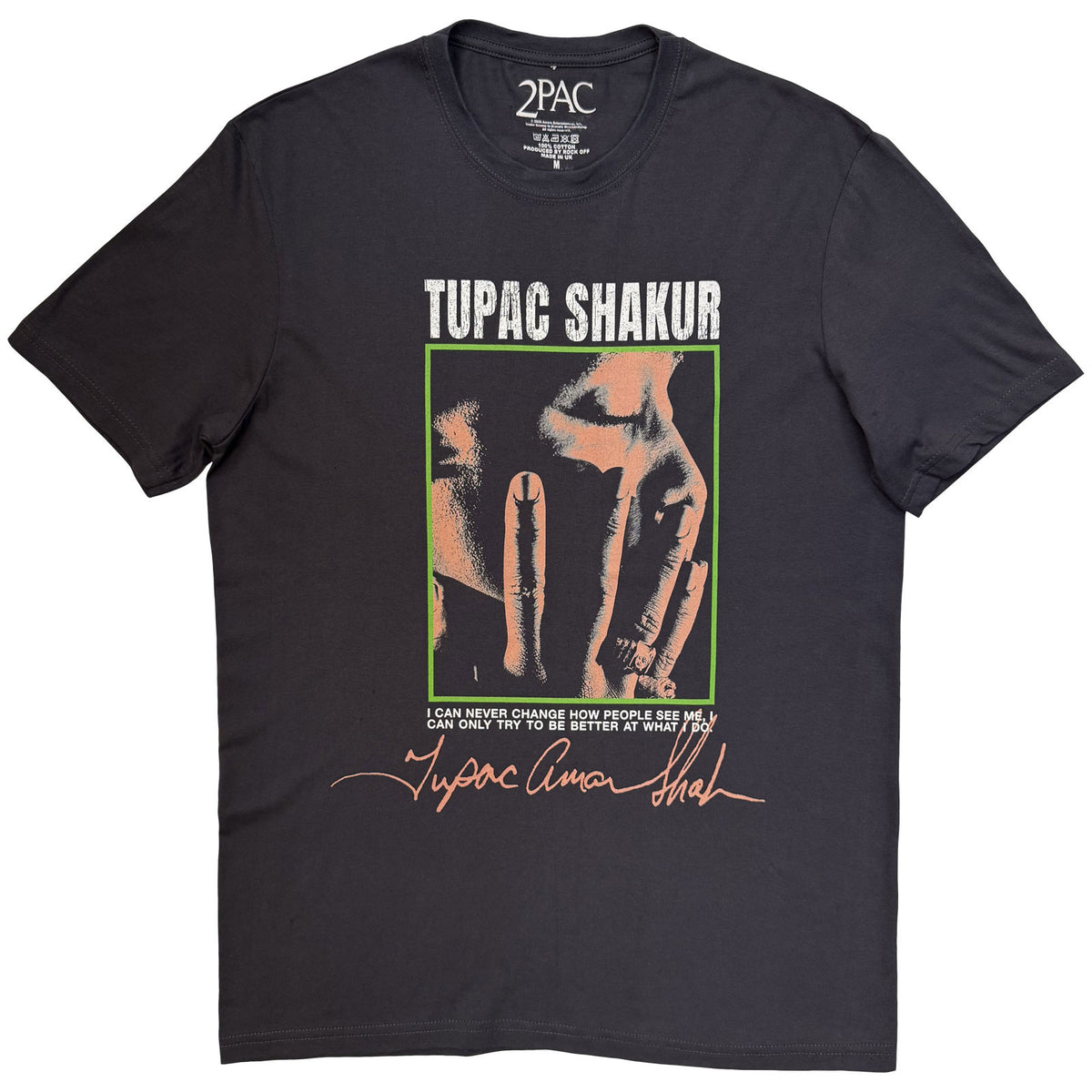 Tupac Unisex T-Shirt: Photo (Charcoal Grey)