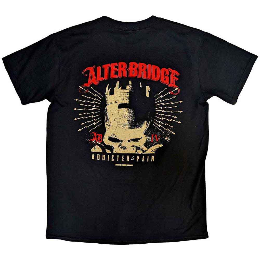 Alter Bridge Unisex T-Shirt: Addicted To Pain (Black) (Back Print)