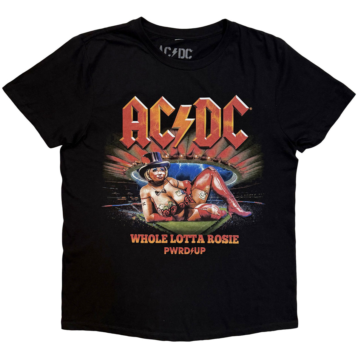 AC/DC Unisex T-Shirt: Whole Lotta Madrid EU Tour '25 (Black) (Back Print & Ex-Tour)