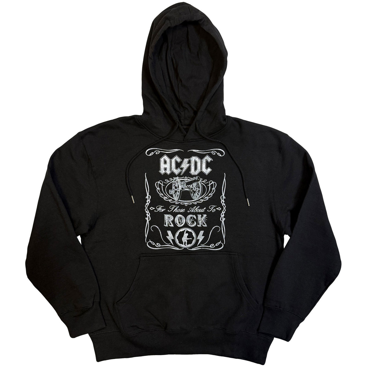 AC/DC Unisex Pullover Hoodie: Cannon Swig (Black)