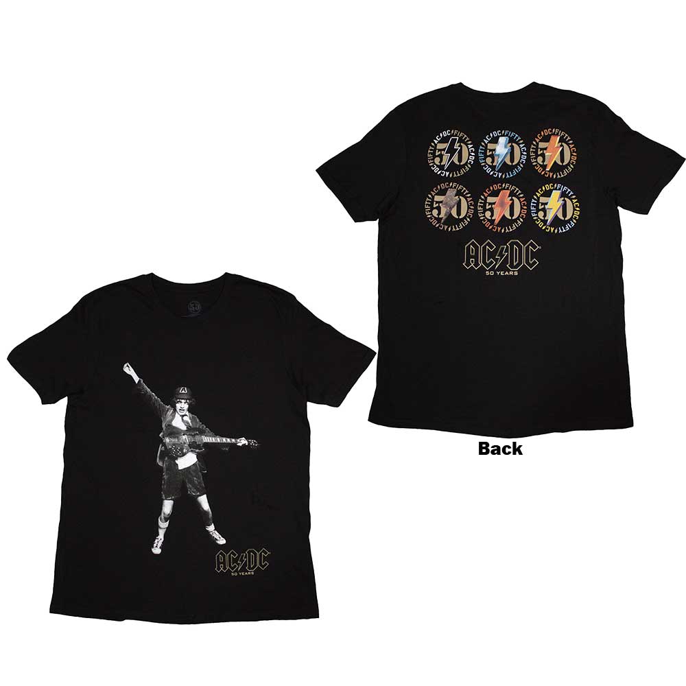 AC/DC Unisex T-Shirt: Emblems (Black) (Back Print)