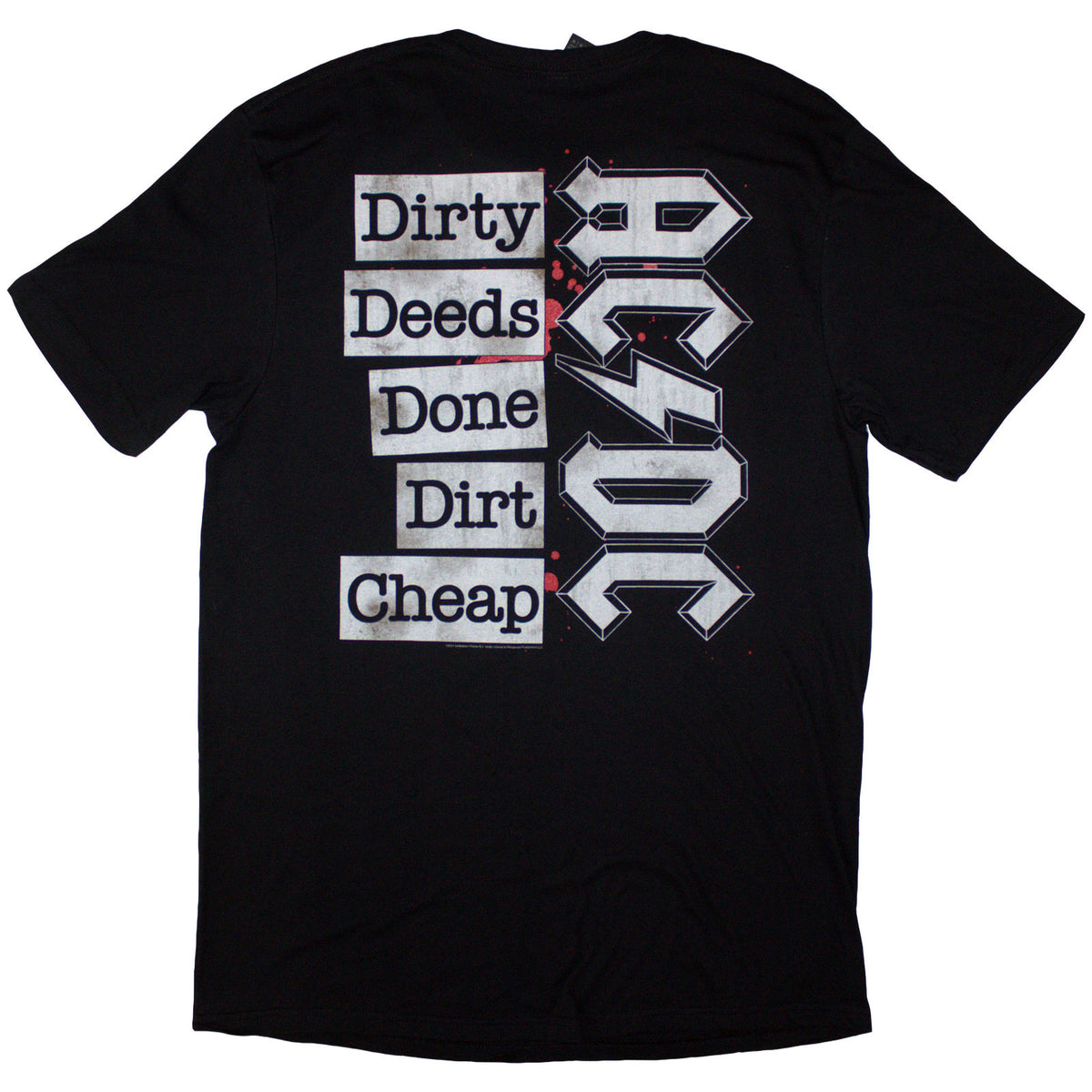 AC/DC Unisex T-Shirt: Mini Logo / Dirty Deeds (Black) (Back Print)