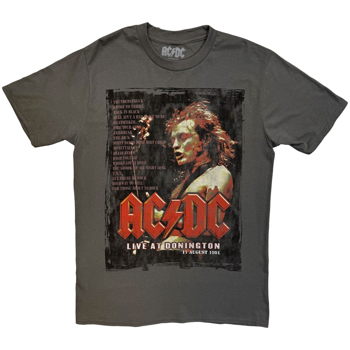 AC/DC Unisex T-Shirt: Donington Set (Charcoal Grey)