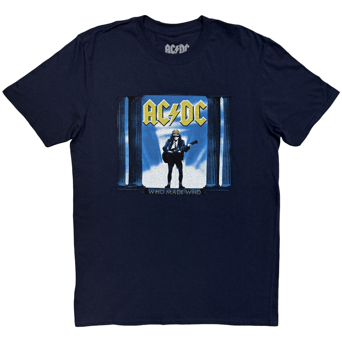 AC/DC Unisex T-Shirt: Who Man Who (Navy Blue)