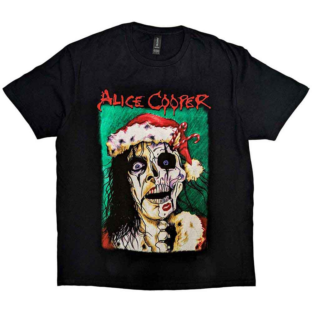 Alice Cooper Unisex T-Shirt: Xmas Card (Black)