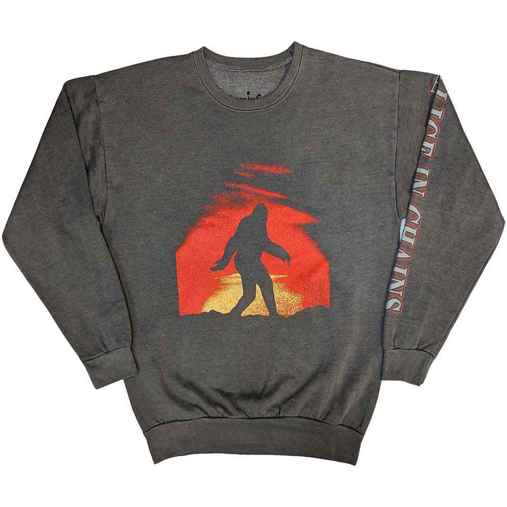 Alice In Chains Unisex Sweatshirt: Sasquatch Sunset (Charcoal Grey) (Sleeve Print)