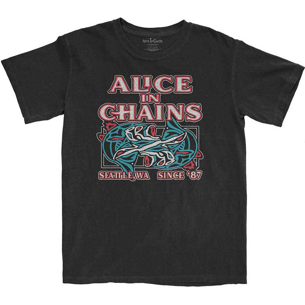 Alice In Chains Unisex T-Shirt: Totem Fish (Black)