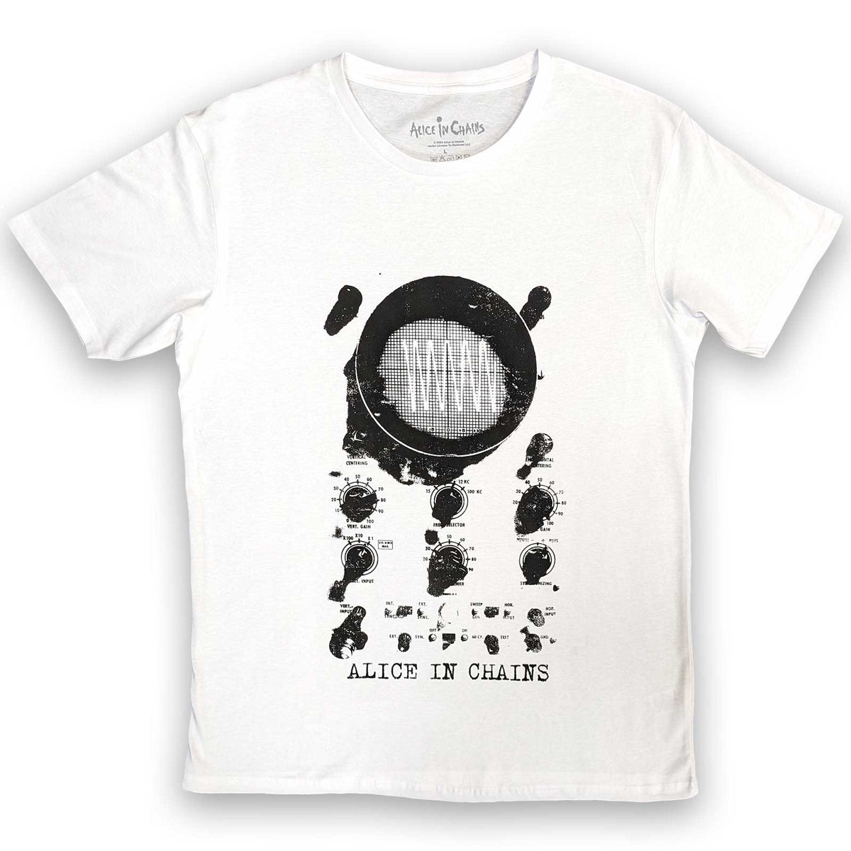 Alice In Chains Unisex T-Shirt: Oscilloscope (White)