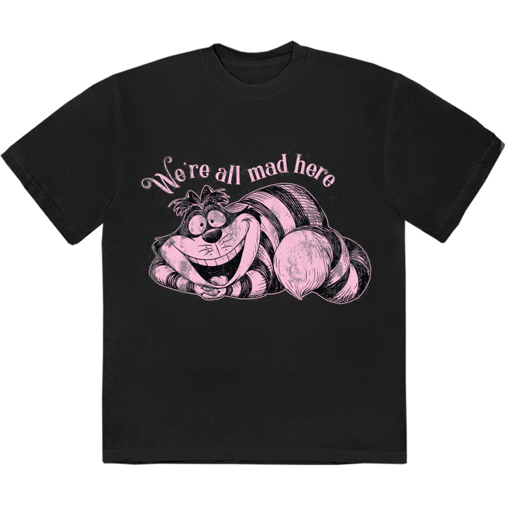 Disney Unisex T-Shirt: Alice In Wonderland - We're All Mad Here (Black)