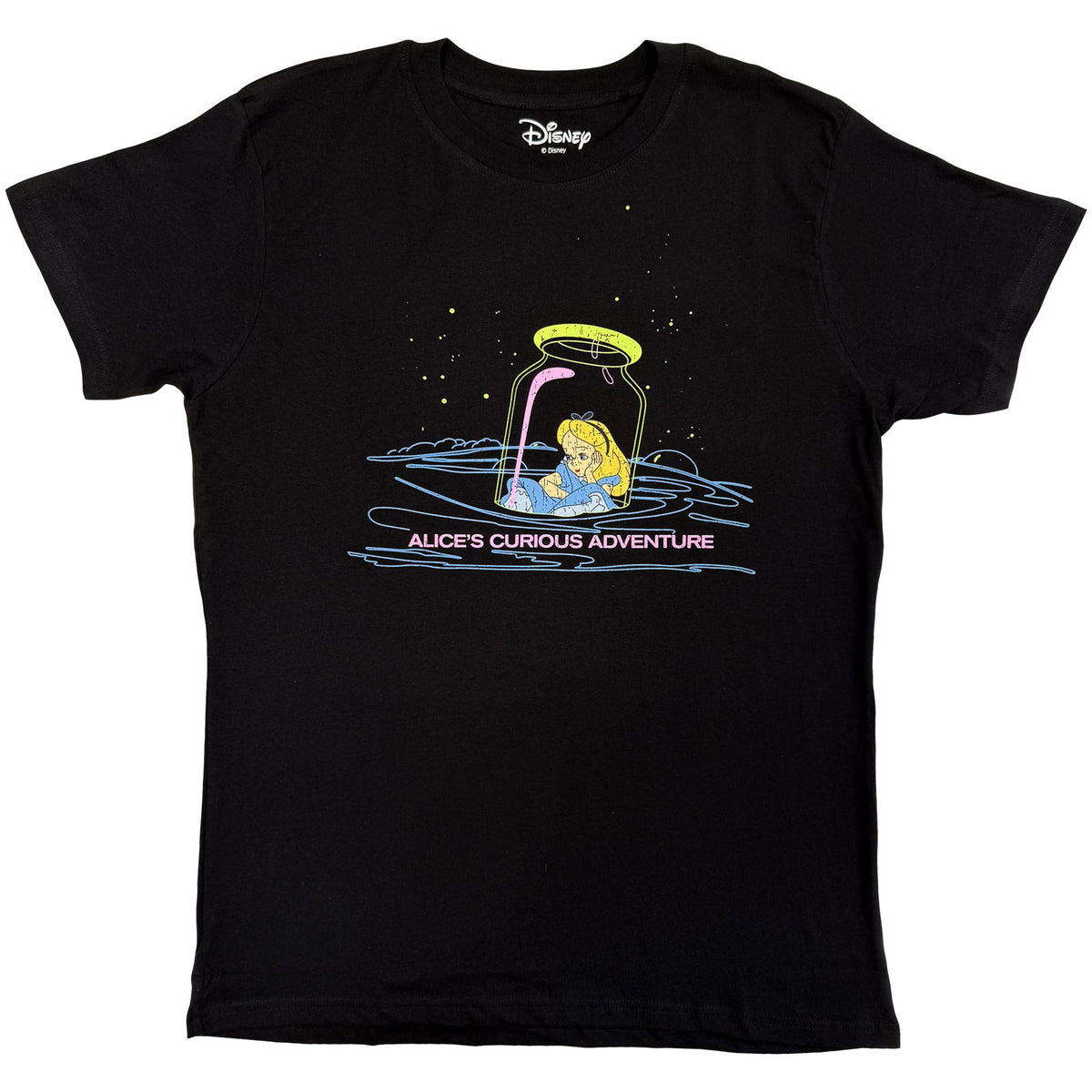 Disney Unisex T-Shirt: Alice in Wonderland - Alice's Curious Adventure (Black)