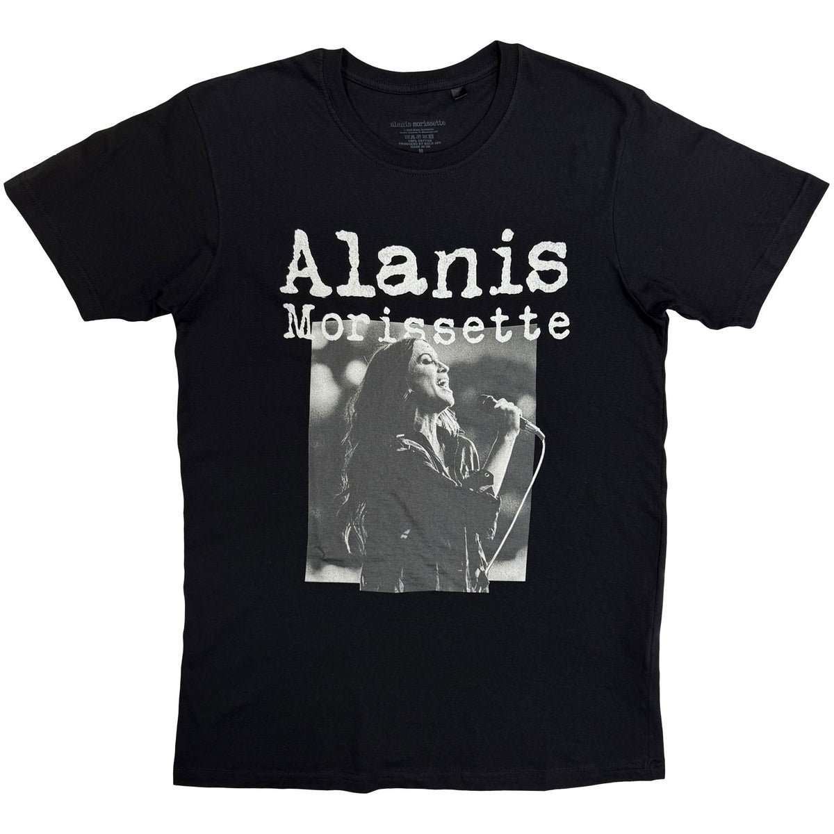Alanis Morissette Unisex T-Shirt: Singing Photo (Black)