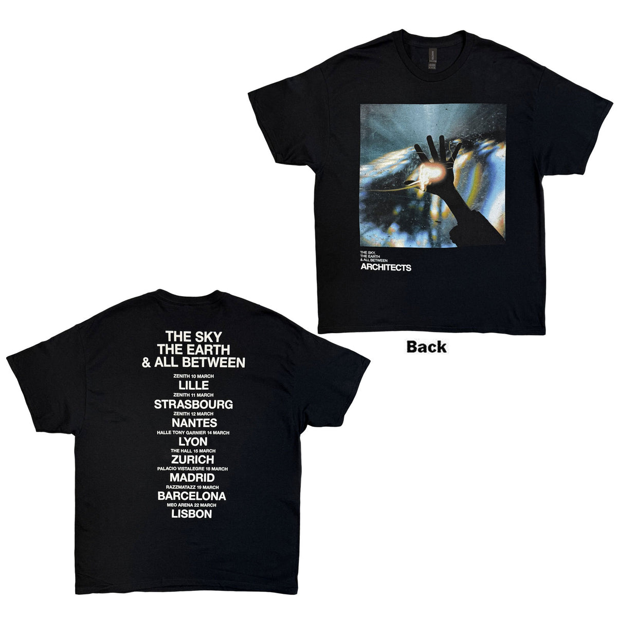 Architects Unisex T-Shirt: TSTE & AB EU Tour March 25 (Black) (Back Print) (Ex-Tour)