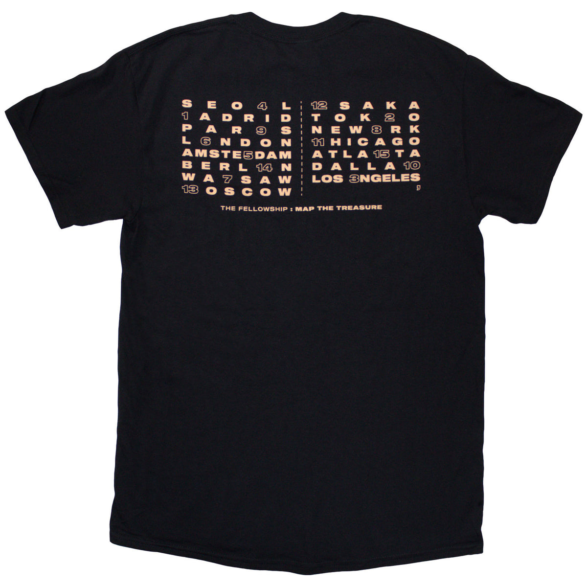 ATEEZ Unisex T-Shirt: Fellowship Map The Treasure (Black) (Back Print & Ex-Tour)