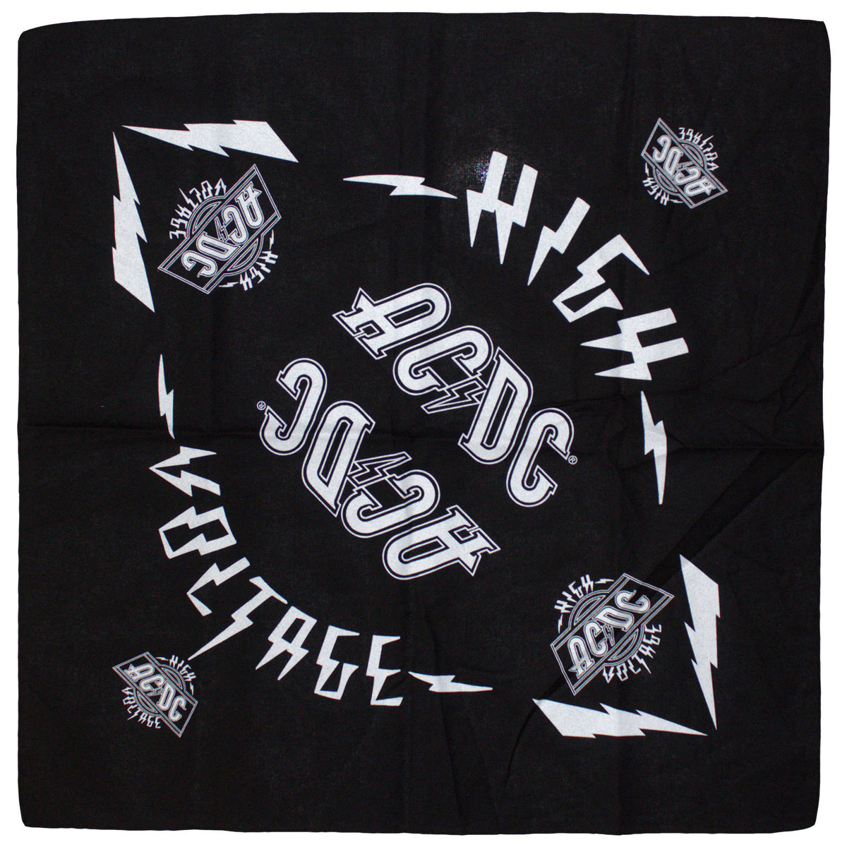 AC/DC Unisex Bandana: High Voltage (Black)