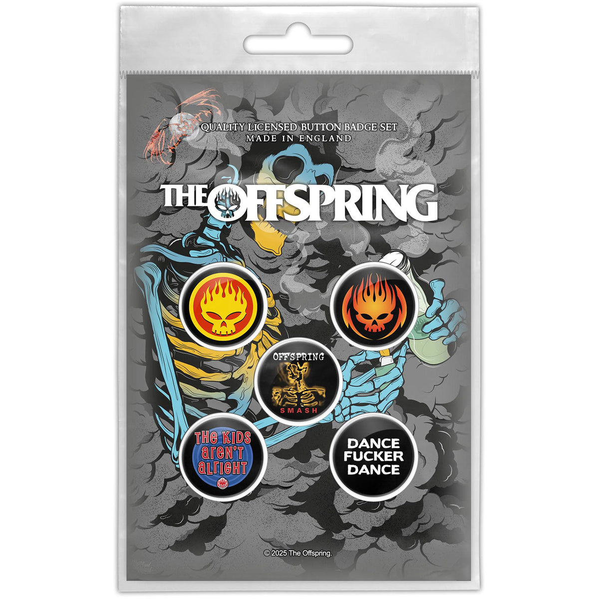 The Offspring Button Badge Pack: Skeleton Molotov