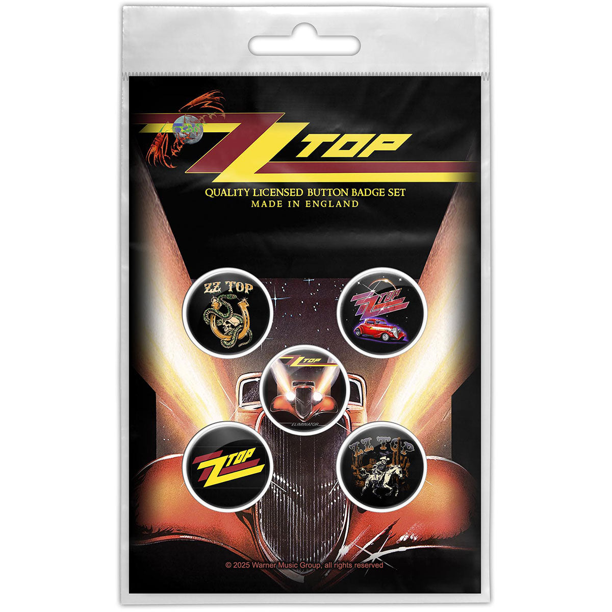 ZZ Top Button Badge Pack: Eliminator