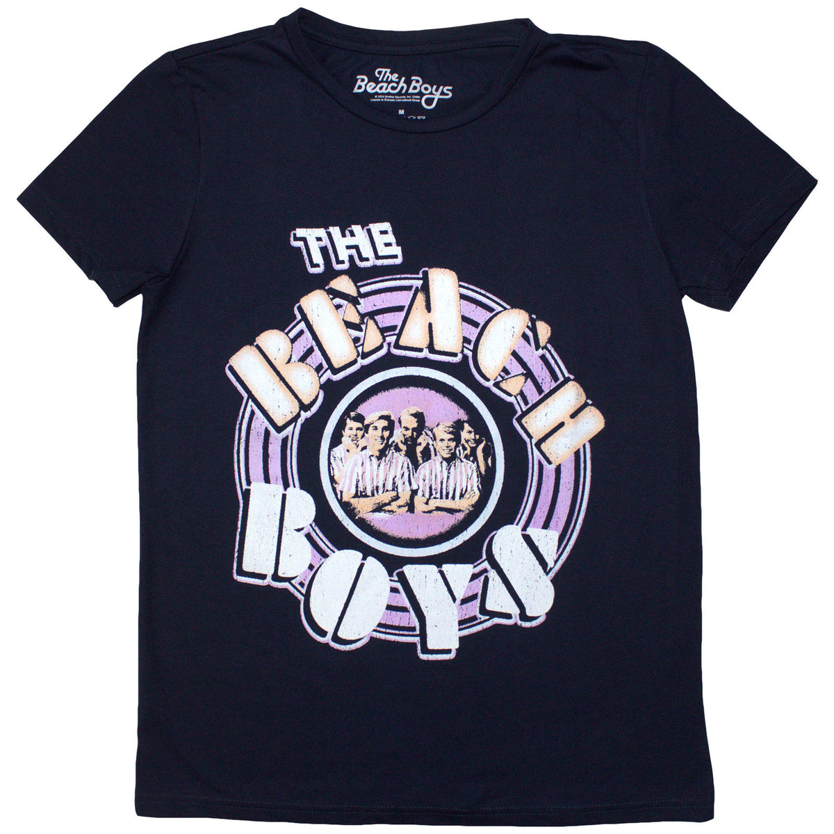 The Beach Boys Ladies T-Shirt: Vintage Photo (Navy Blue)