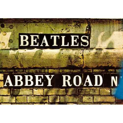 The Beatles Postcard: Abbey Road Sign