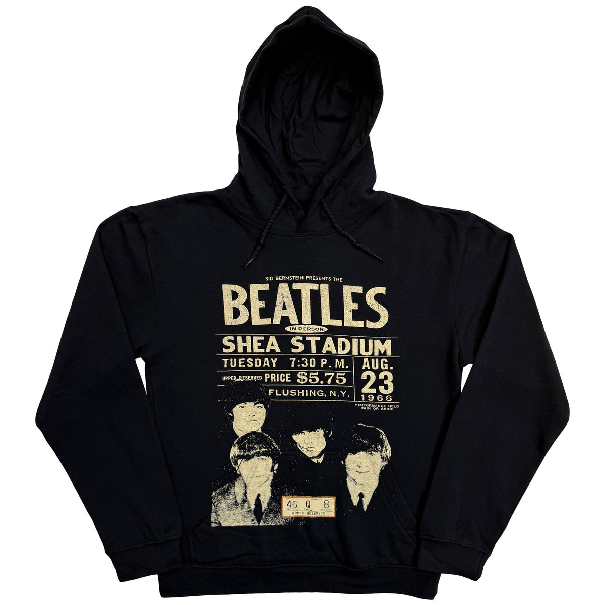 The Beatles Unisex Eco Pullover Hoodie: Shea '66 (Black)