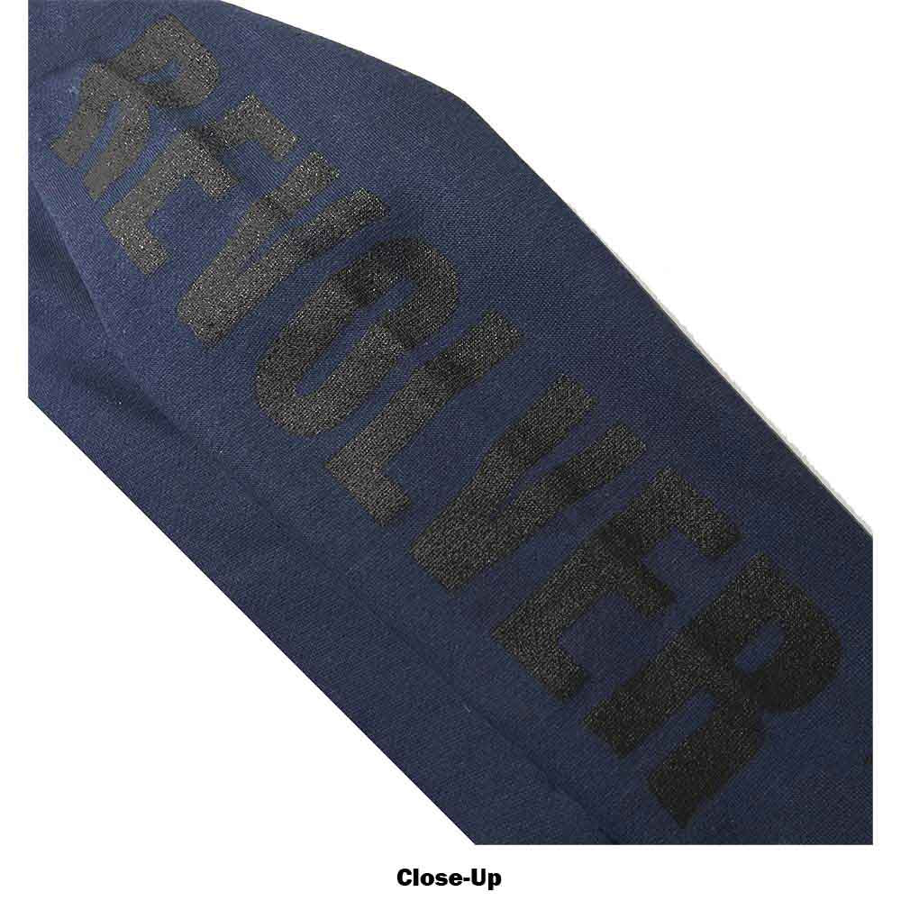 The Beatles Unisex Pullover Hoodie: Reverse Revolver (Navy Blue) (Sleeve Print) (LOS)