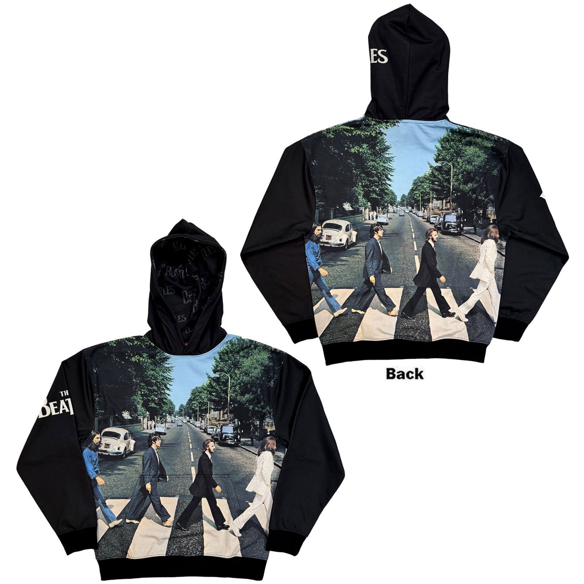 The Beatles Unisex Pullover Hoodie: Abbey Road (Black) (All Over Print)