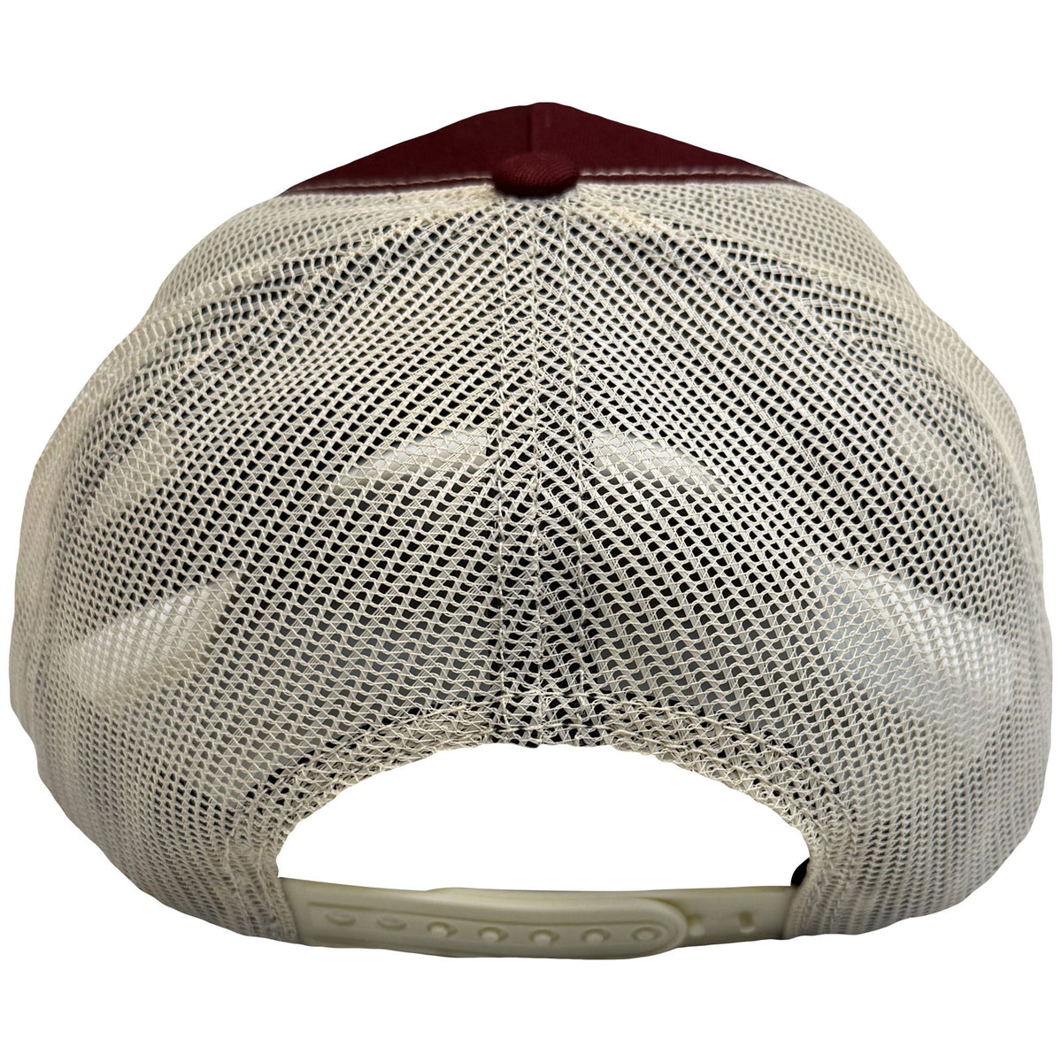 The Beatles Unisex Mesh Back Cap: Drop T Logo & Apple (Maroon Red & Natural)