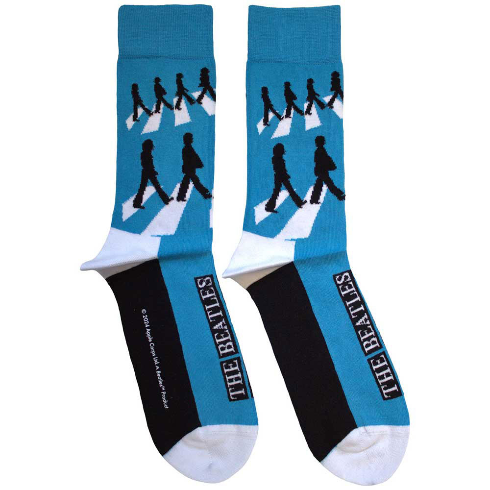 The Beatles Unisex Ankle Socks: Abbey Road Silhouettes Repeat (Blue) (UK Size 4 - 7)
