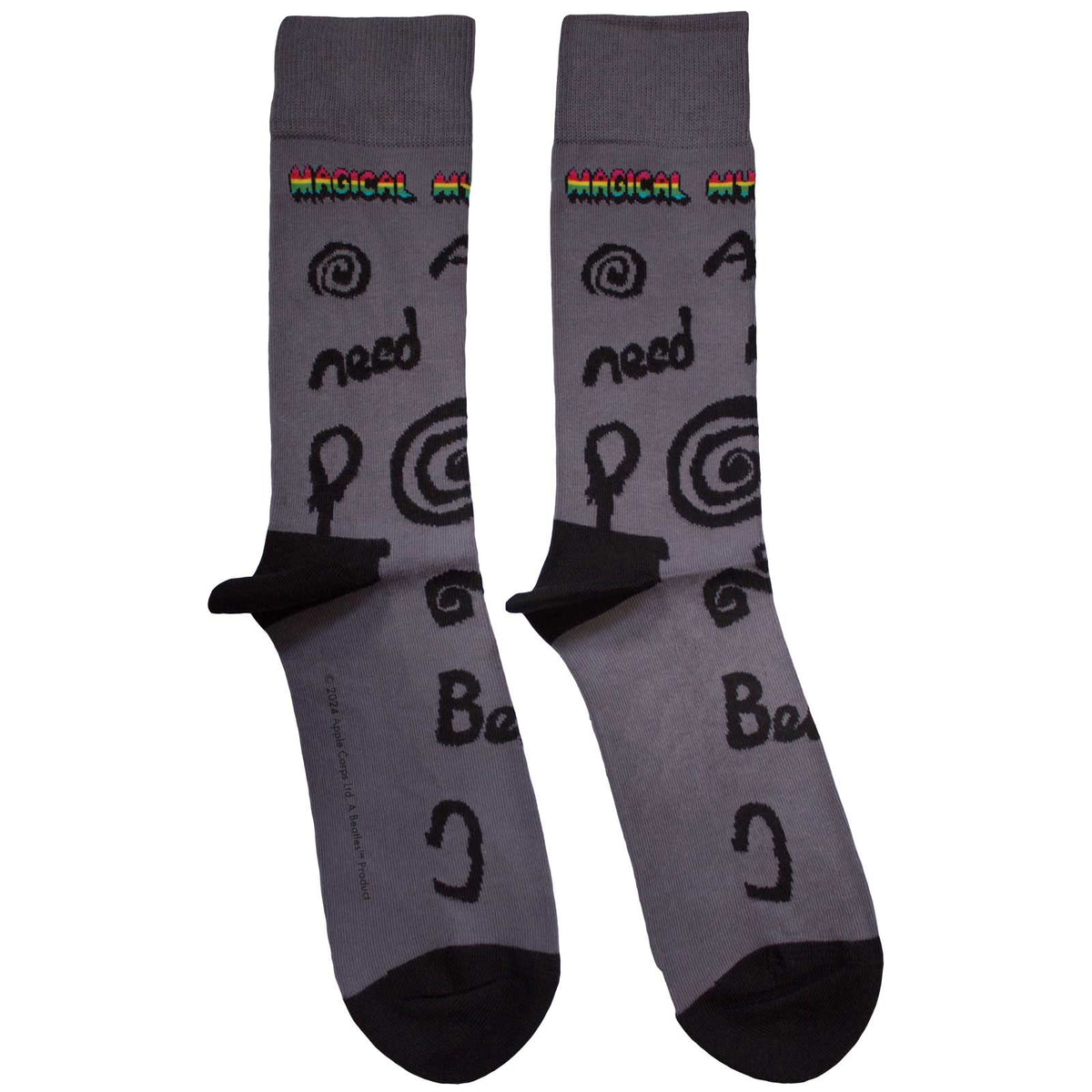 The Beatles Unisex Ankle Socks: Magical Mystery Tour All You Need Is Love (Charcoal Grey)