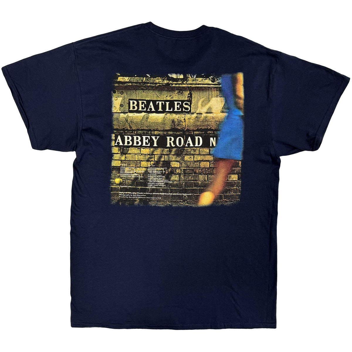 The Beatles Unisex T-Shirt: Vintage Abbey Road (Navy Blue) (Back Print)