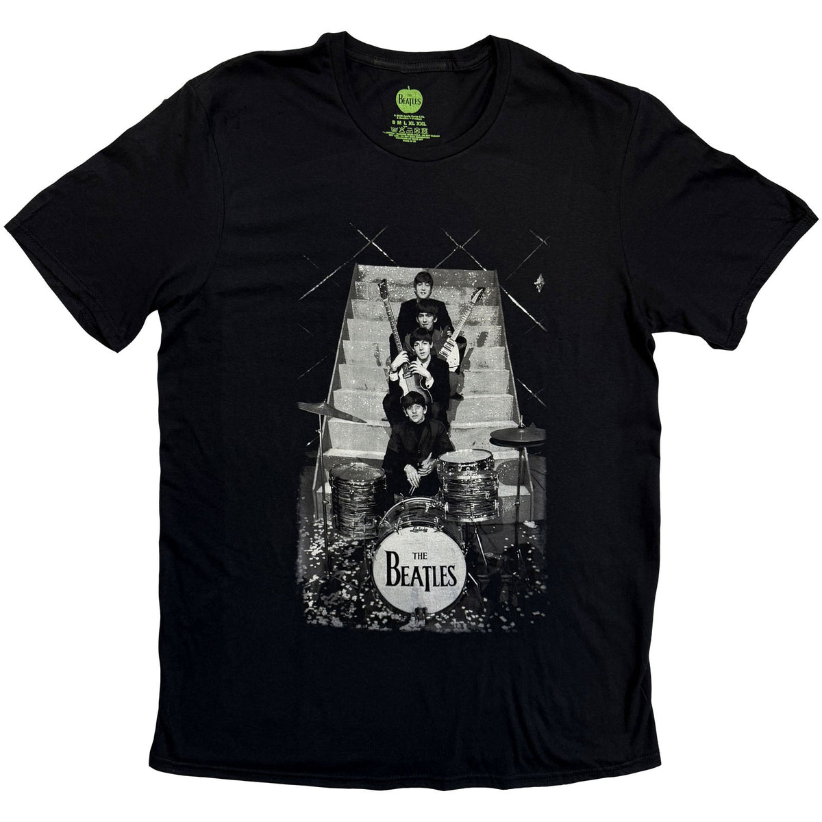 The Beatles Unisex T-Shirt: Stage Stairs (Black)
