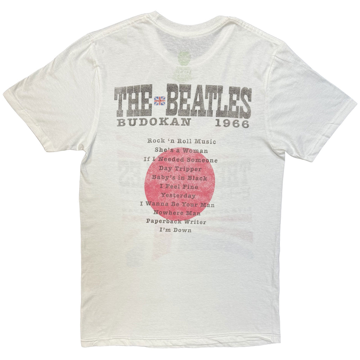 The Beatles Unisex T-Shirt: Budokan Set List (White) (Back Print)