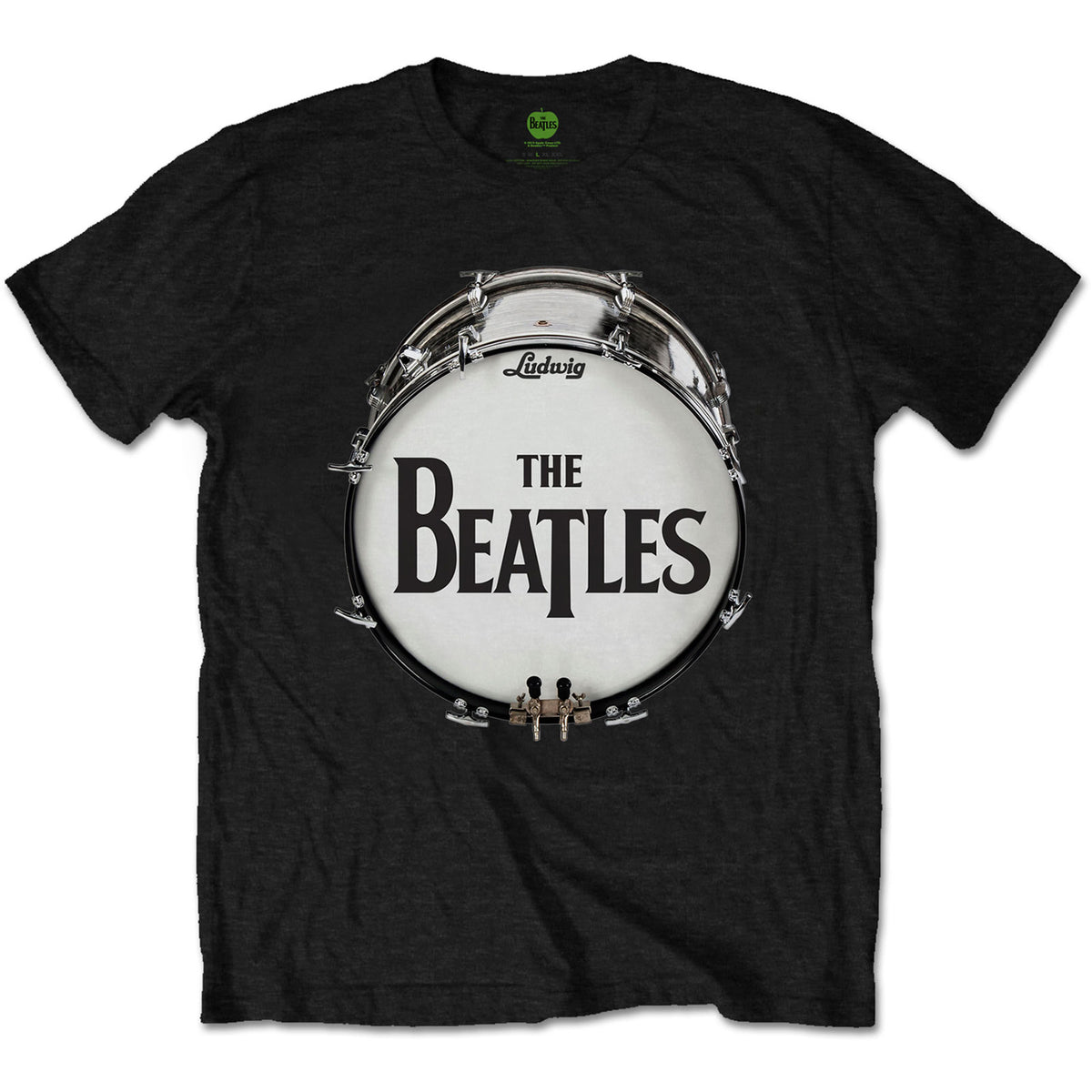 The Beatles Unisex T-Shirt: Original Drum Skin (Black)