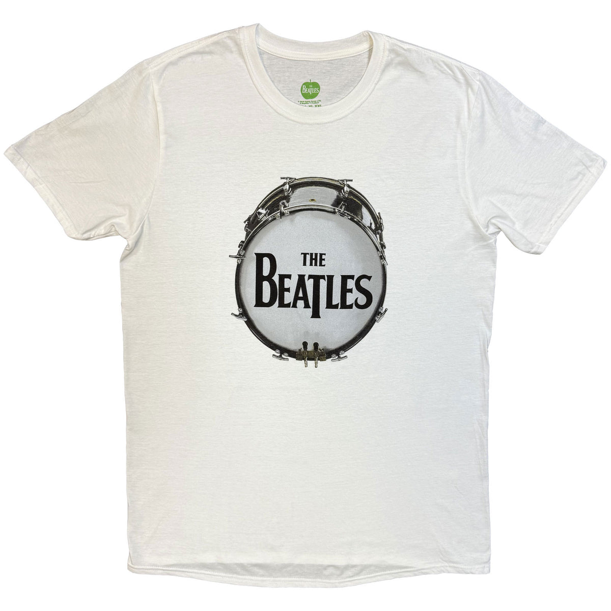 The Beatles Unisex T-Shirt: Original Drum Skin (White)