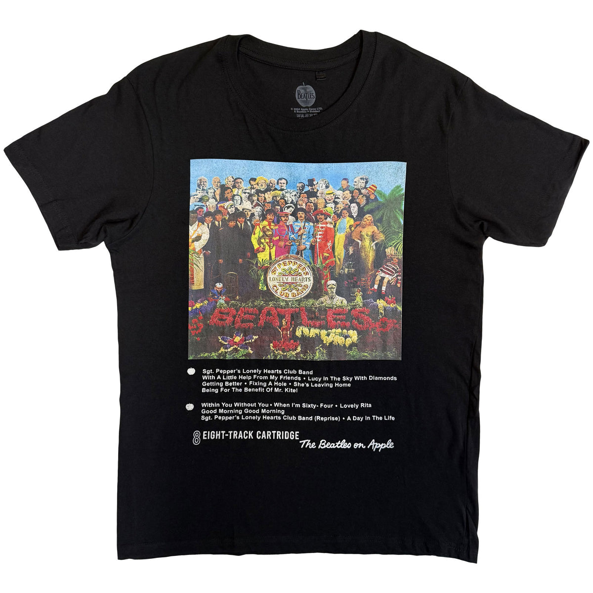 The Beatles Unisex T-Shirt: Sgt Pepper 8 Track (Black)