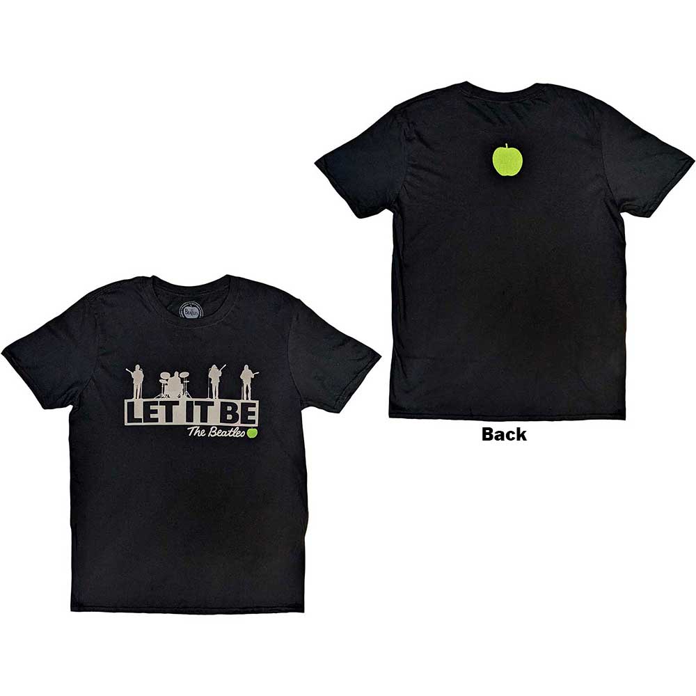 The Beatles Unisex T-Shirt: Rooftop (Black) (Back Print)
