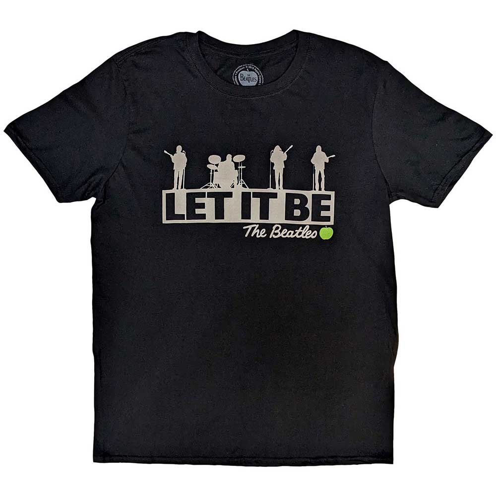 The Beatles Unisex T-Shirt: Rooftop (Black) (Back Print)