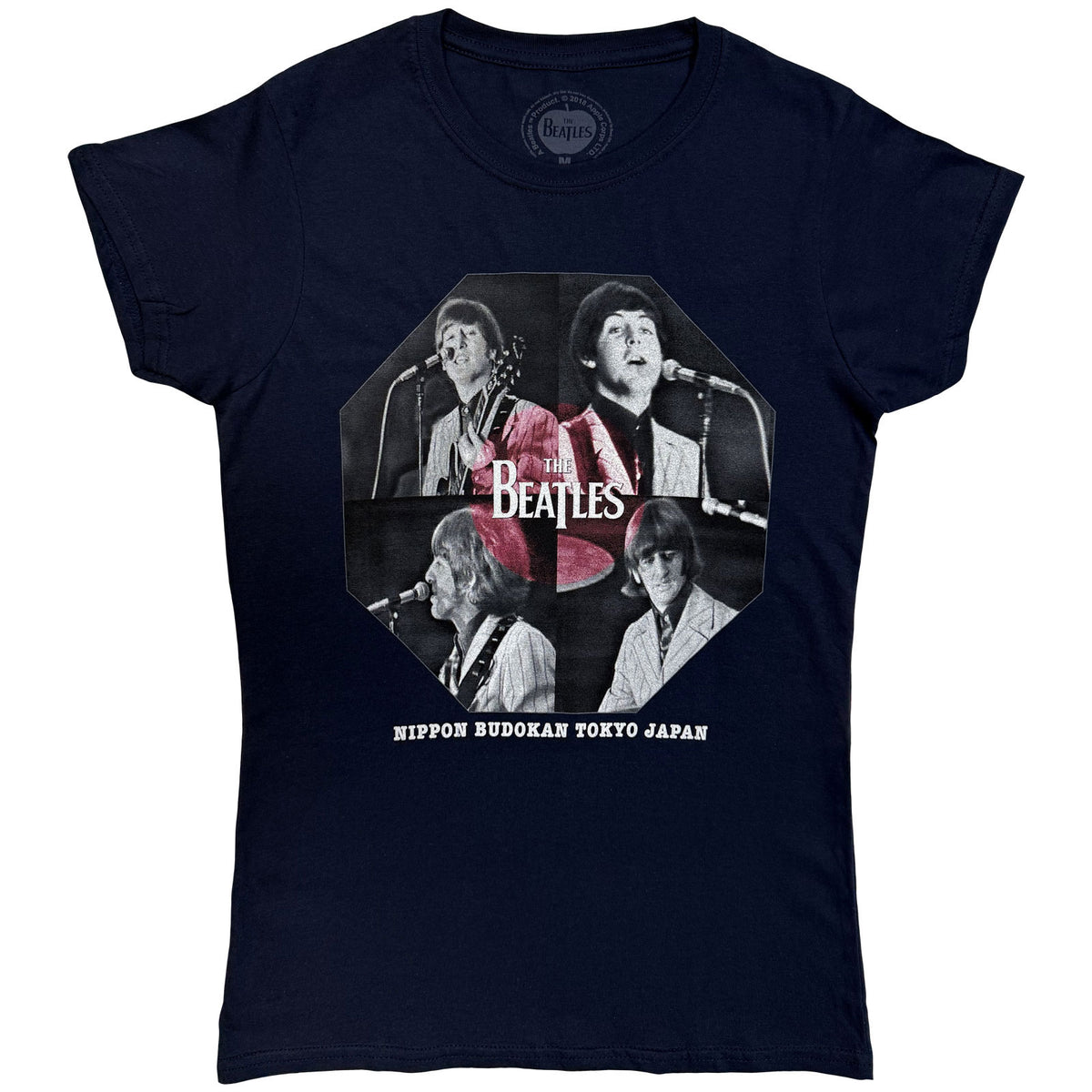 The Beatles Ladies T-Shirt: Budokan Octagon (Navy Blue)