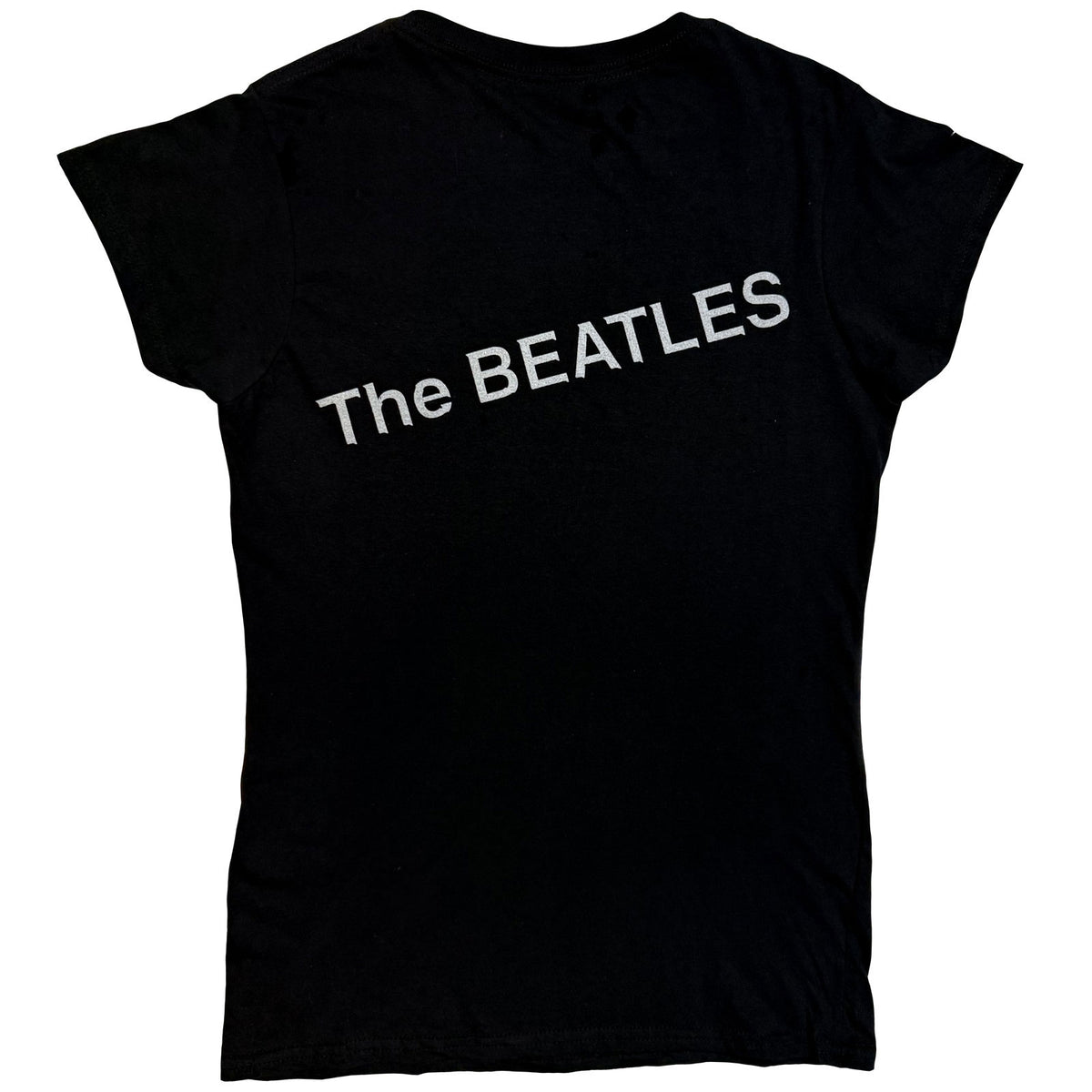The Beatles Ladies T-Shirt: White Album Faces (Black) (Back Print)