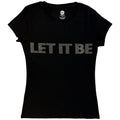 The Beatles Ladies T-Shirt: Let It Be Crystals (Black) (Embellished)