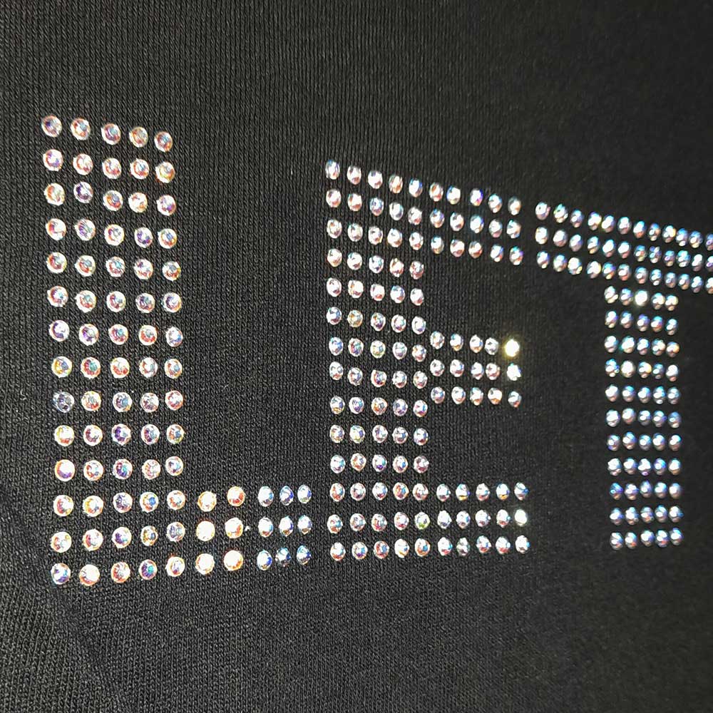 The Beatles Ladies T-Shirt: Let It Be Crystals (Black) (Embellished)