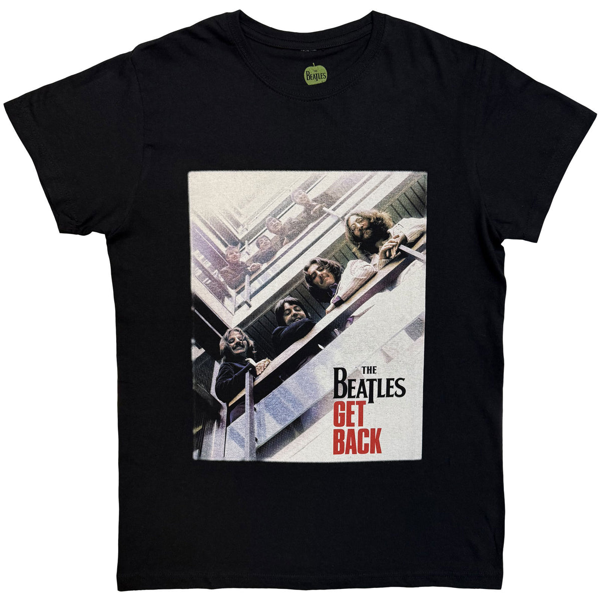 The Beatles Unisex T-Shirt: Get Back Poster (Black)