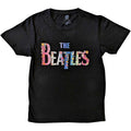The Beatles Unisex T-Shirt: Floral Logo (Black)