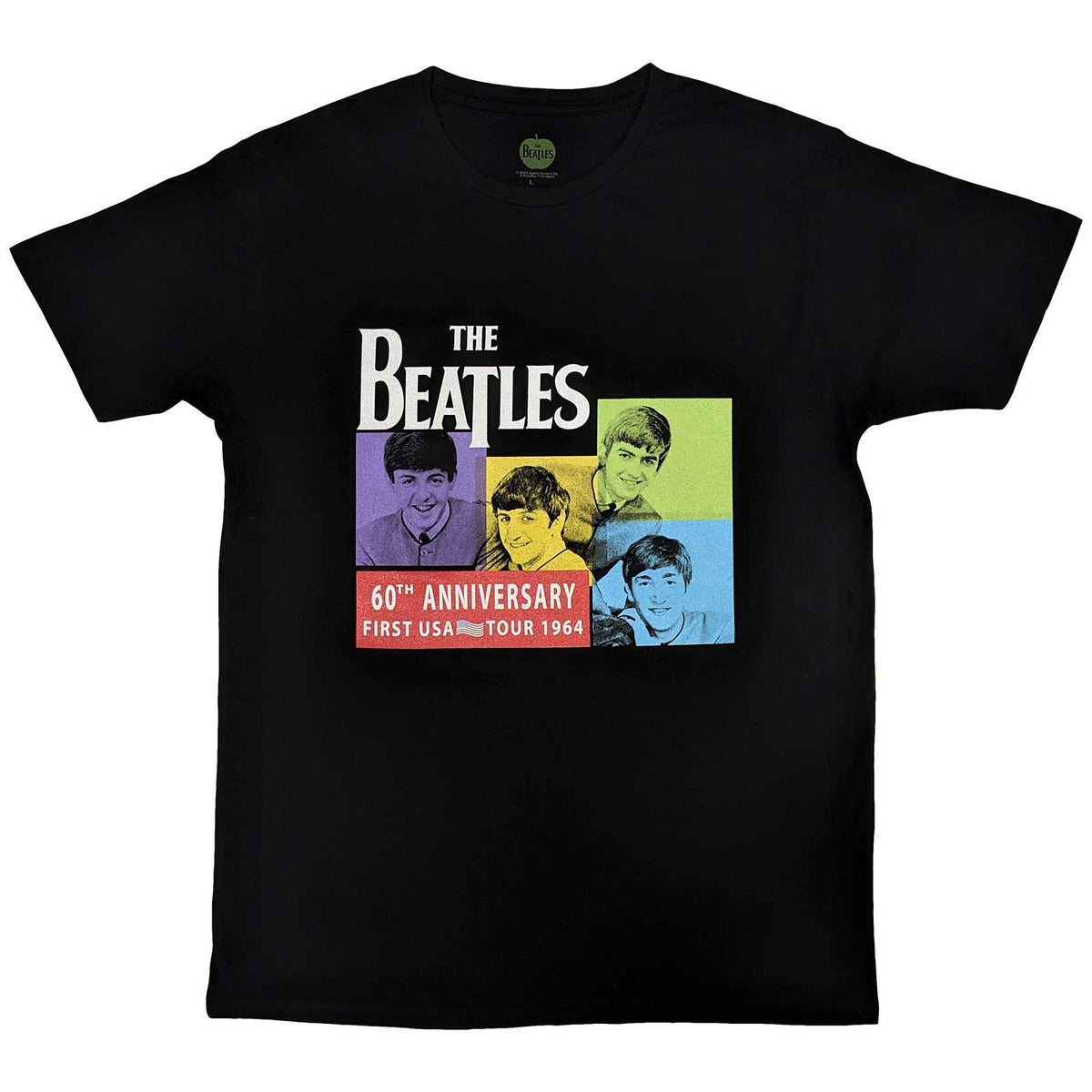 The Beatles Unisex T-Shirt: US 1964 (Black)