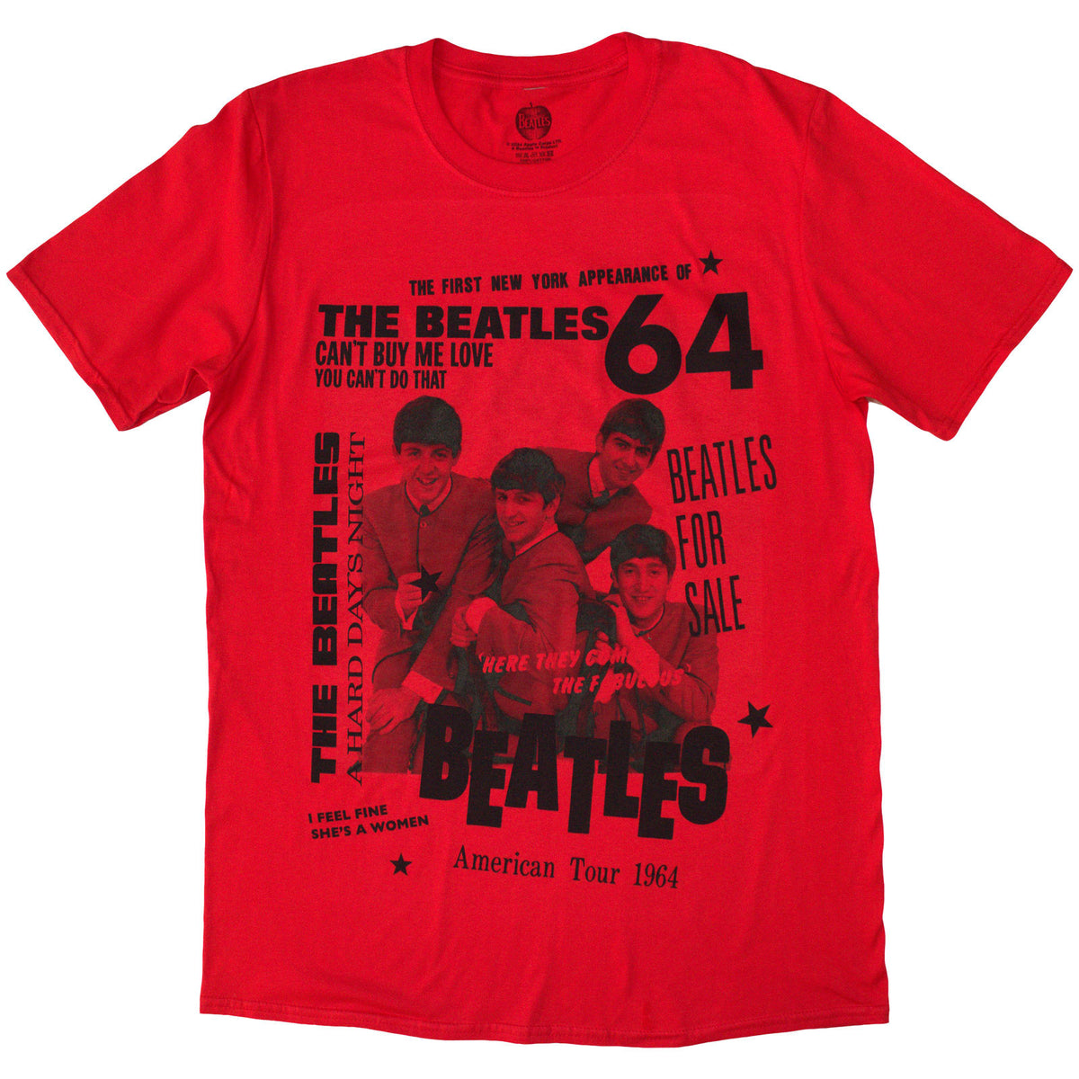 The Beatles Unisex T-Shirt: 1964 (Red)