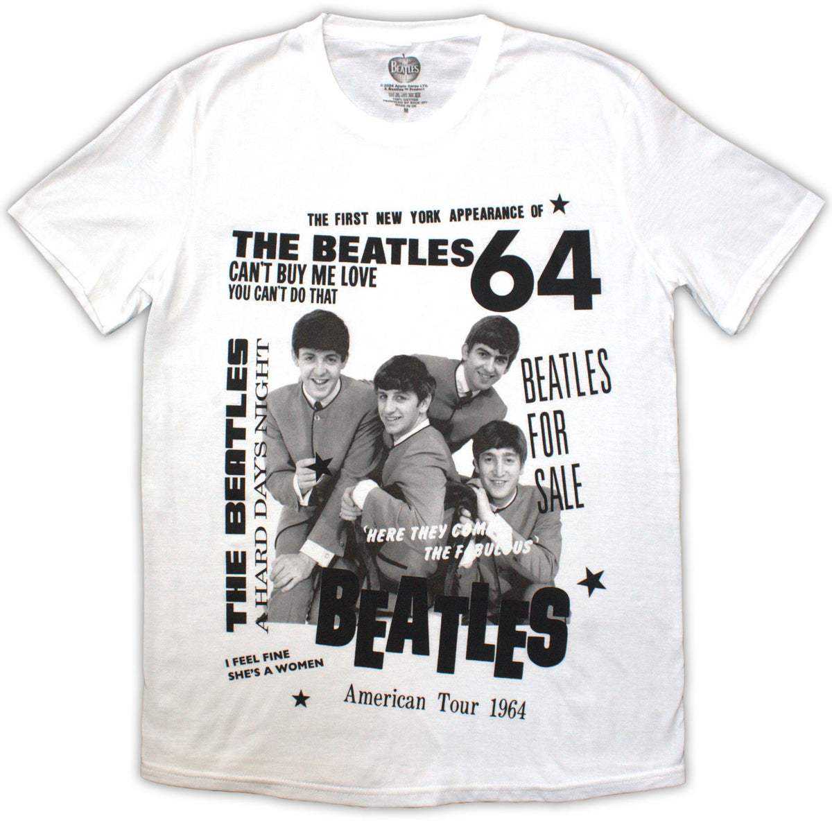 The Beatles Unisex T-Shirt: 1964 (White)